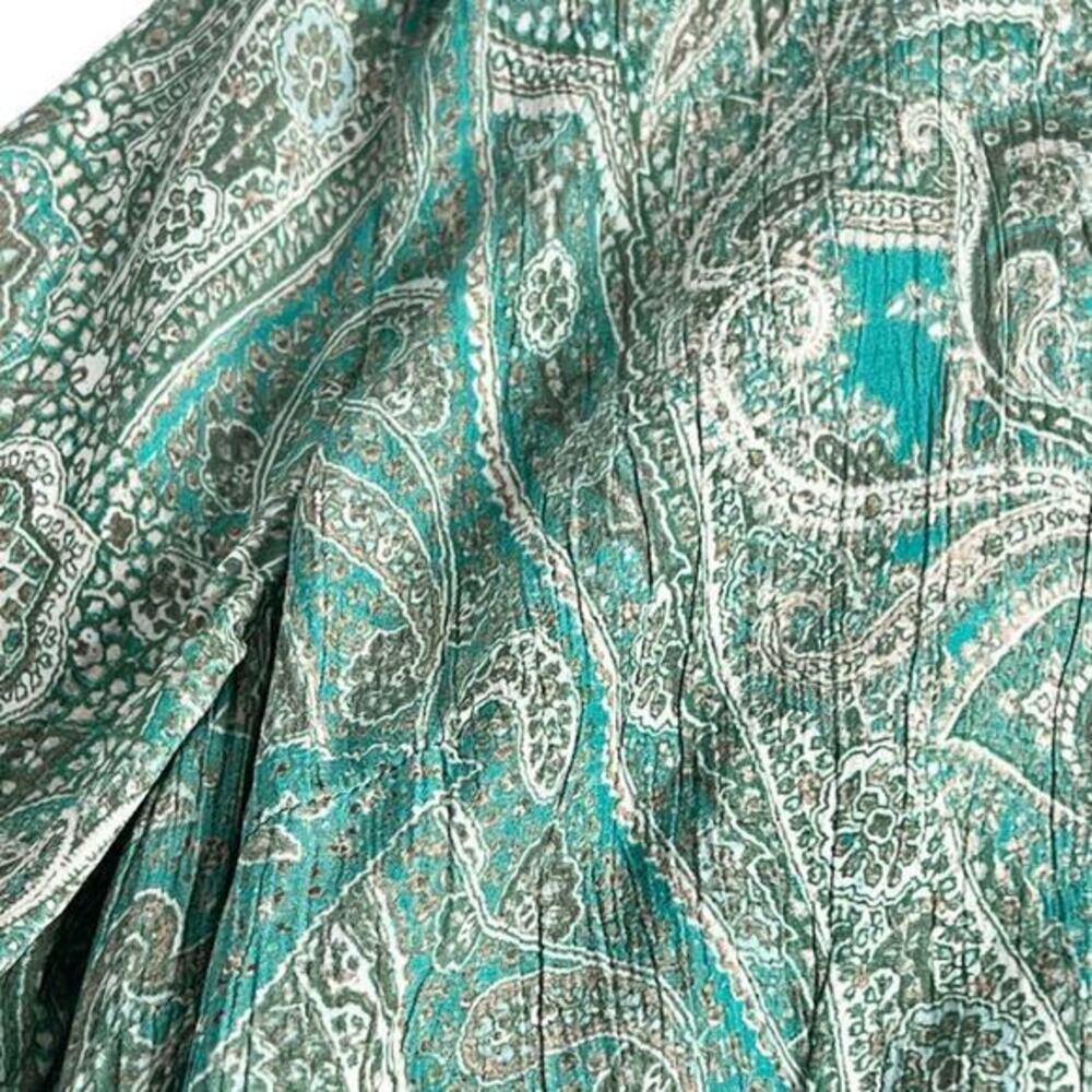 Soft Surroundings Aqua Scroll Design‎ Button Up Dress Adair Dress Size L… - Picture 9 of 14